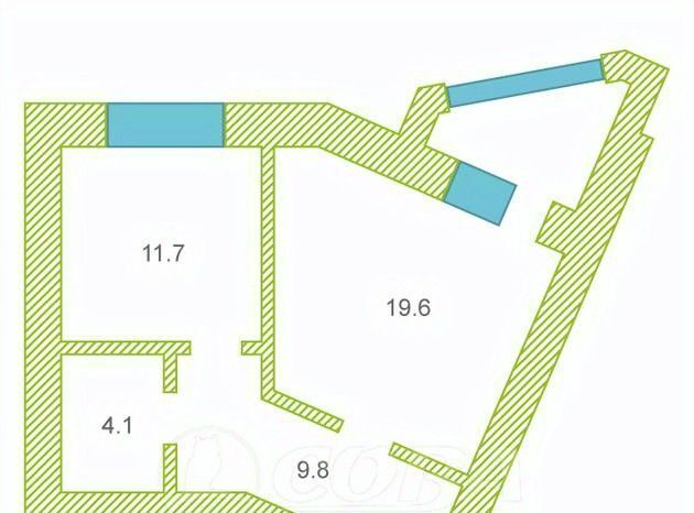 квартира г Тюмень р-н Калининский ул Самарцева 3 фото 18