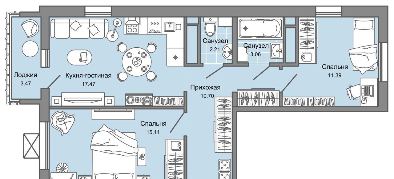 квартира г Ульяновск р-н Заволжский ЖК Юлла 2 этап фото 1