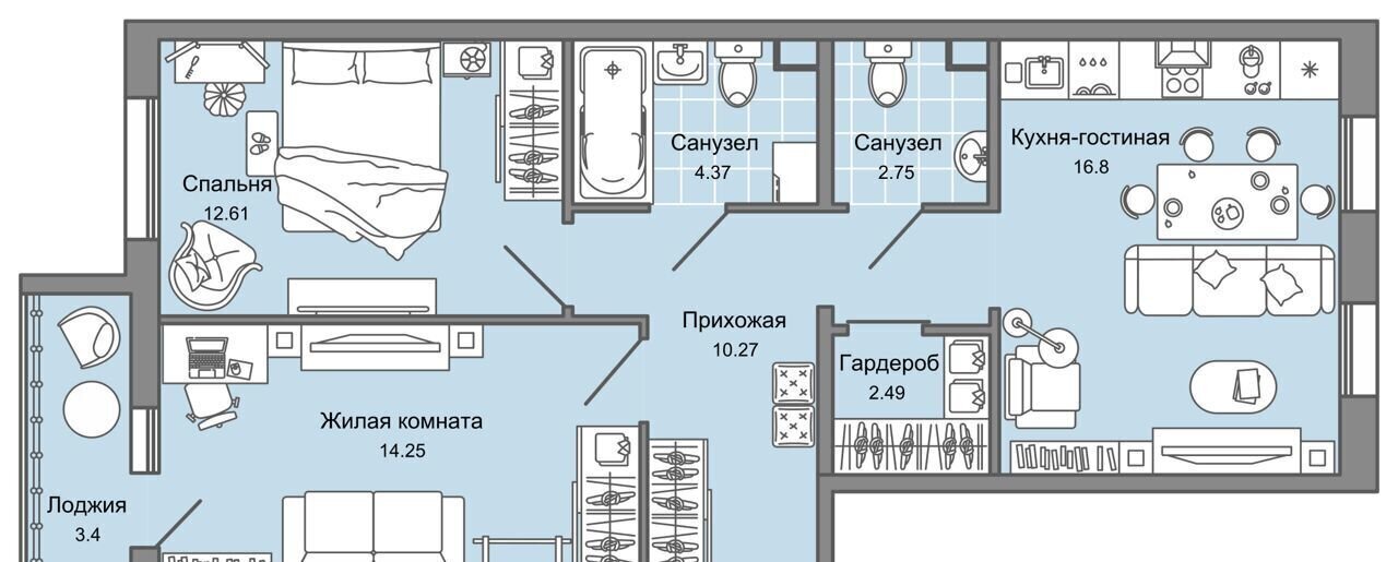 квартира г Ульяновск р-н Заволжский пр-кт Созидателей 3 этап, стр. 2 фото 1