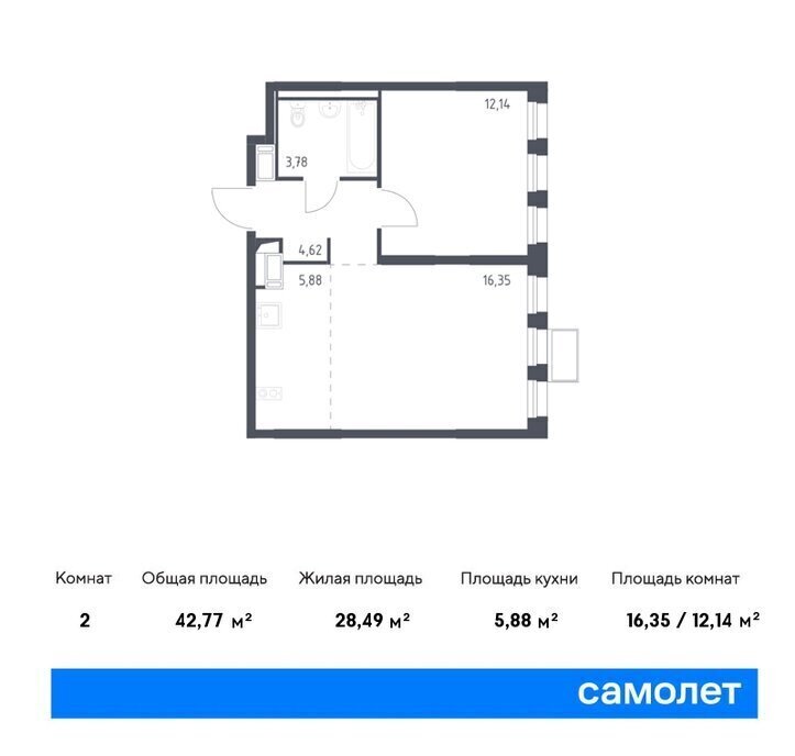 квартира Домодедовская, жилой комплекс Горки Парк, к 4. 2, деревня Коробово фото 1