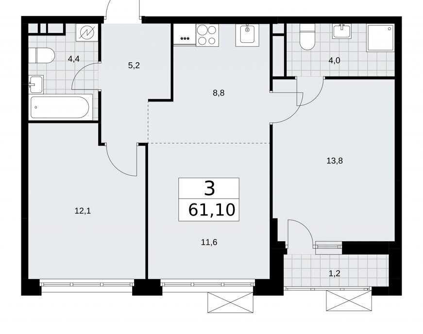 квартира г Москва метро Коммунарка ТиНАО жилой комплекс Скандинавия, 28. 4 фото 1