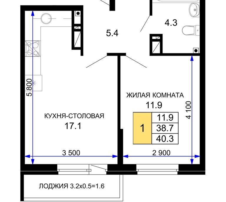 квартира г Краснодар р-н Прикубанский ЖК «Дыхание» фото 1