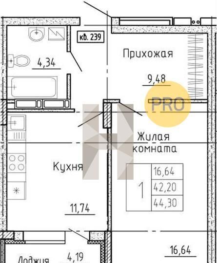 квартира г Воронеж р-н Коминтерновский пр-кт Московский 62 ЖК «ТИТУЛ» фото 9