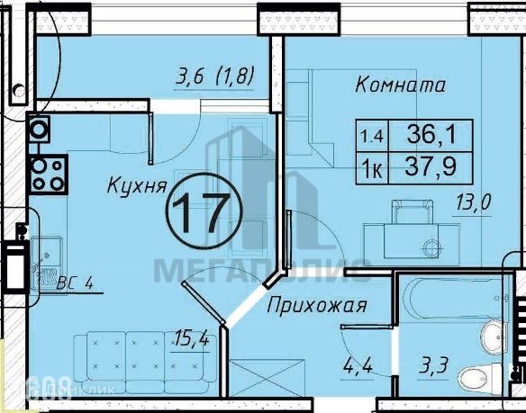 квартира г Батайск ул 60 лет Победы 32/3 городской округ Батайск фото 3