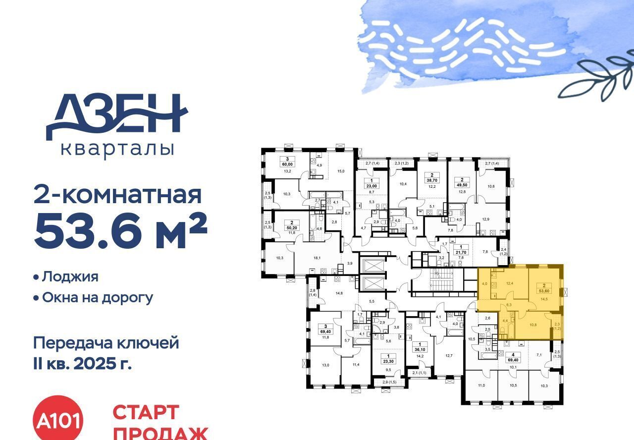 квартира г Москва метро Бунинская аллея ЖР «Дзен-кварталы» 2/3 фото 3