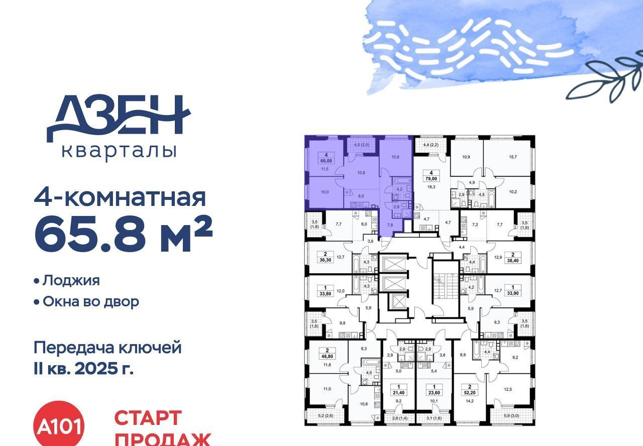 квартира г Москва метро Бунинская аллея ЖР «Дзен-кварталы» 3/1 фото 3