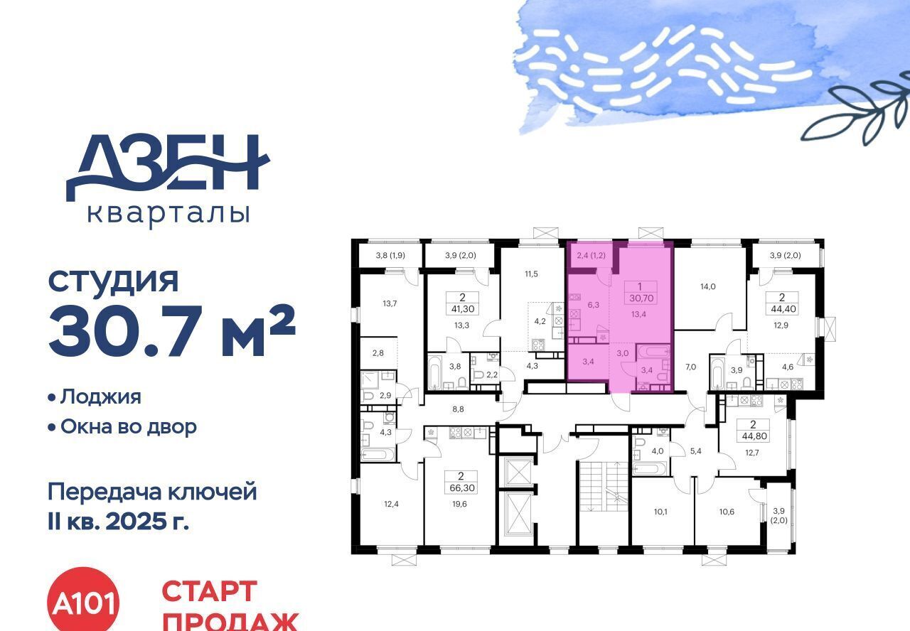 квартира г Москва метро Бунинская аллея ЖР «Дзен-кварталы» 4/3 фото 3