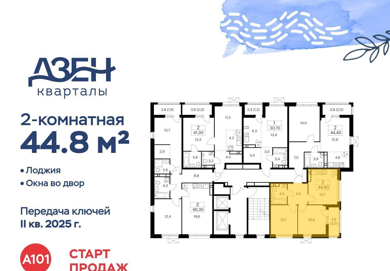 квартира г Москва метро Бунинская аллея ЖР «Дзен-кварталы» 4/3 фото 3