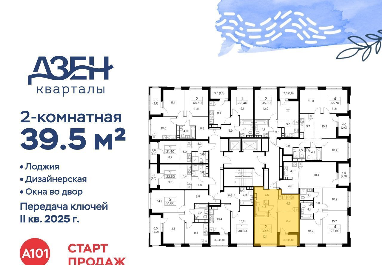 квартира г Москва метро Бунинская аллея ЖР «Дзен-кварталы» 3/5 фото 3