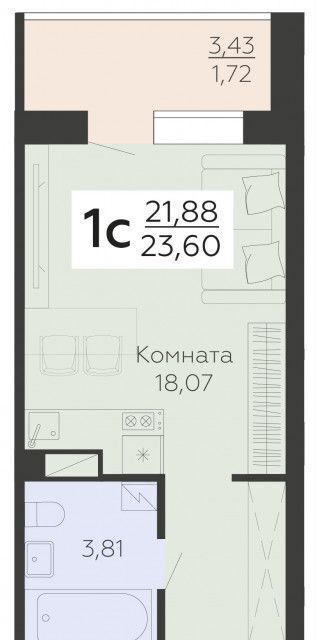 квартира г Воронеж р-н Коминтерновский ул Электросигнальная 9а арт-квартал «Зарядье» фото 8