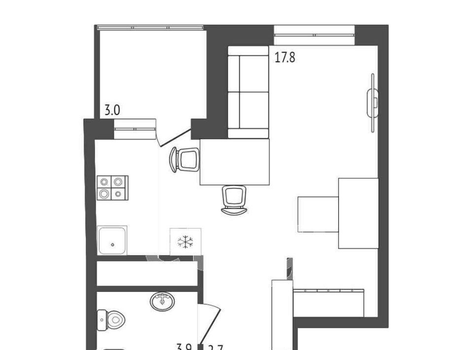 квартира г Тюмень р-н Ленинский ул Дамбовская 29к/1 фото 7