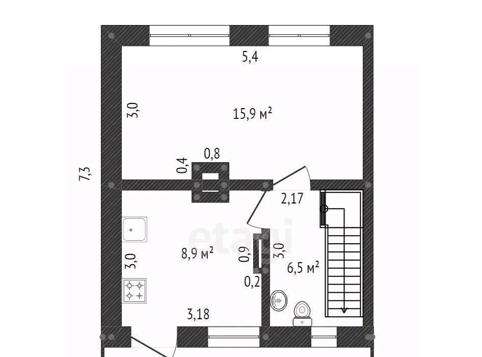 квартира р-н Бураевский д Давлеканово ул. Чкалова, 9 фото 27