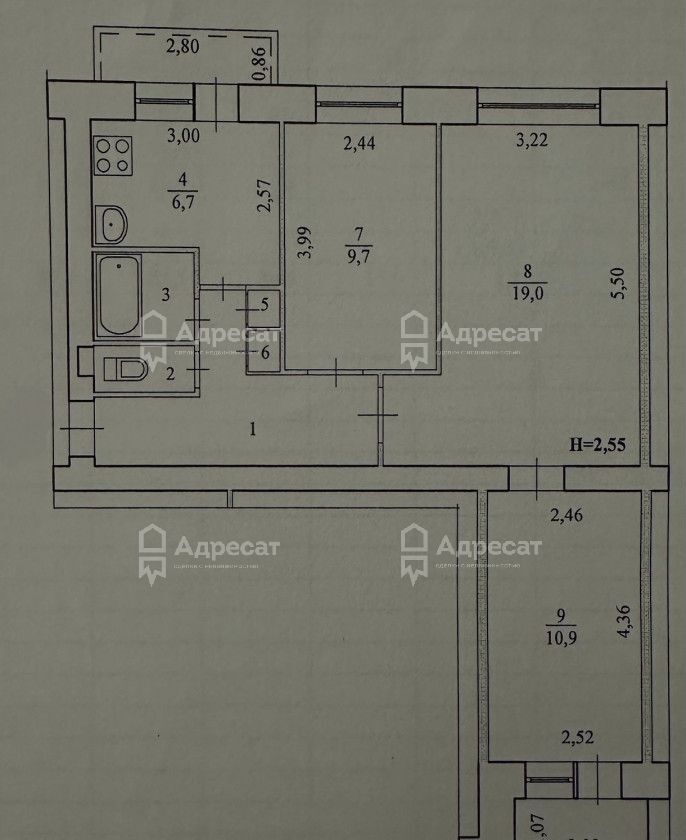 квартира г Волгоград р-н Краснооктябрьский ул им. генерала Штеменко 54 фото 13