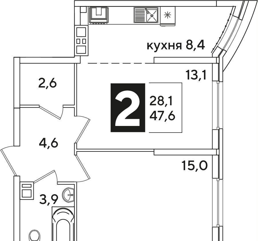 квартира г Краснодар р-н Прикубанский ул Западный Обход 4 ЖК «Самолет» фото 2