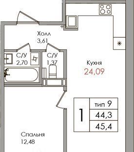 квартира р-н Всеволожский д Колтуши ул Мира 9 Улица Дыбенко фото 1