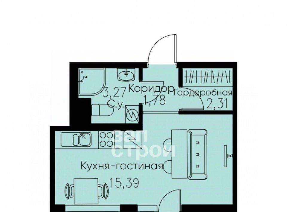 квартира р-н Всеволожский г Кудрово пр-кт Строителей 1к/2 Улица Дыбенко, Заневское городское поселение фото 2