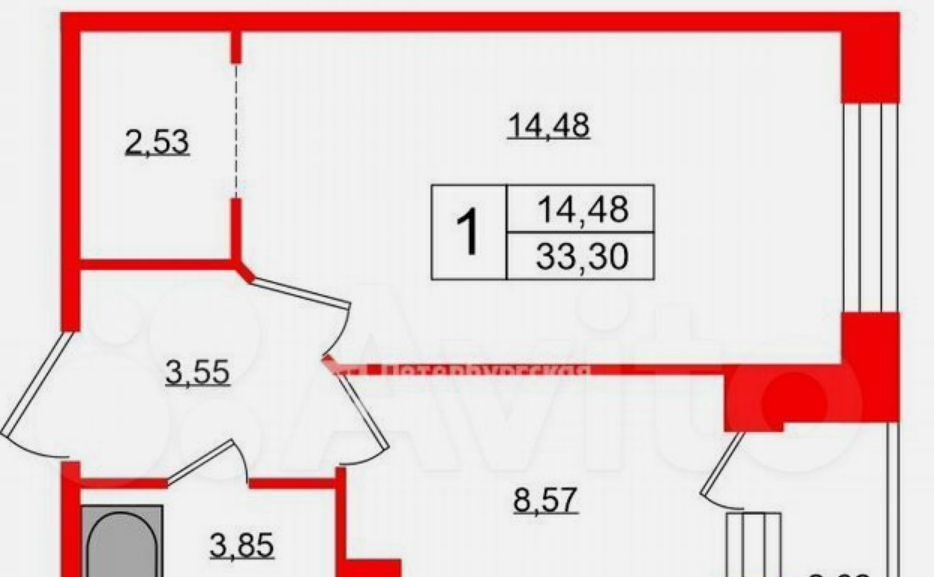 квартира р-н Всеволожский г Мурино ул Шоссе в Лаврики 59к/2 ЖК ЦДС «Муринский Посад» Девяткино фото 5