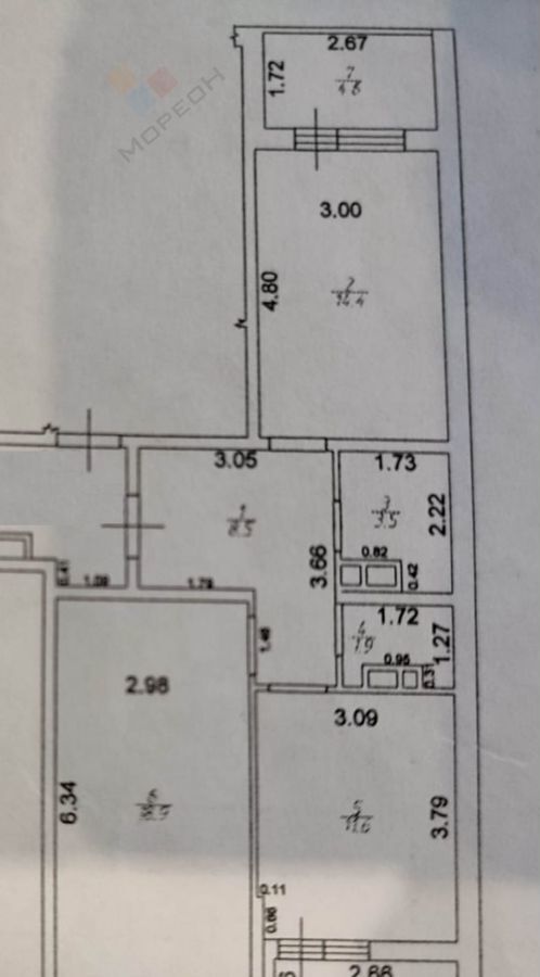 квартира г Краснодар р-н Прикубанский ул им. Евгении Жигуленко 25к/2 фото 31