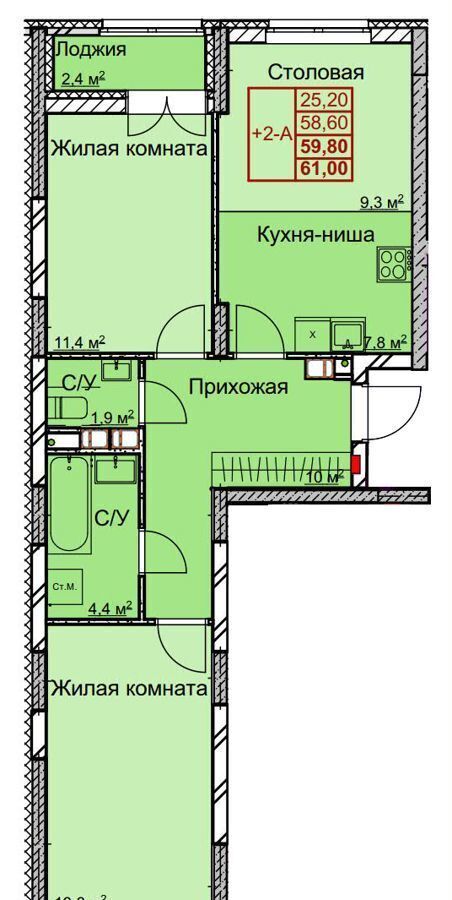 квартира г Нижний Новгород р-н Ленинский Заречная ул Профинтерна 3 фото 1