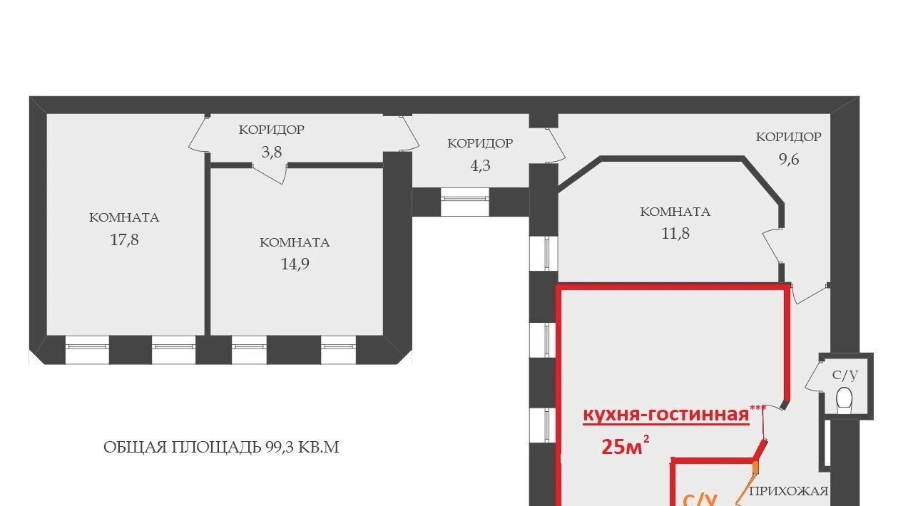 квартира г Санкт-Петербург метро Горьковская ул Введенская 17б фото 26