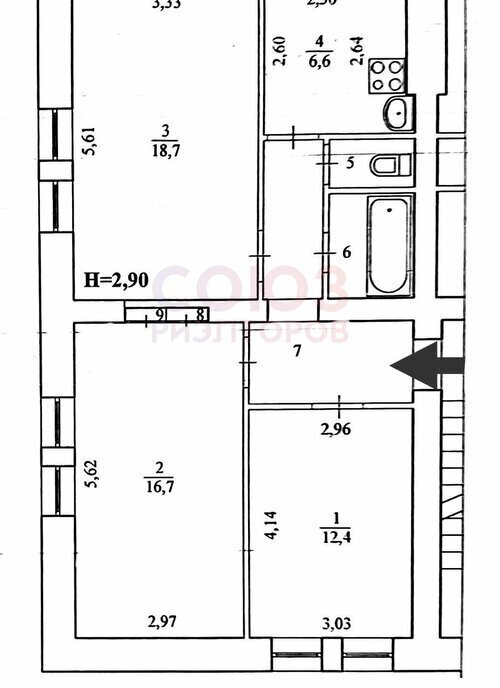 квартира г Волгоград р-н Краснооктябрьский ул им. Германа Титова 12 фото 16