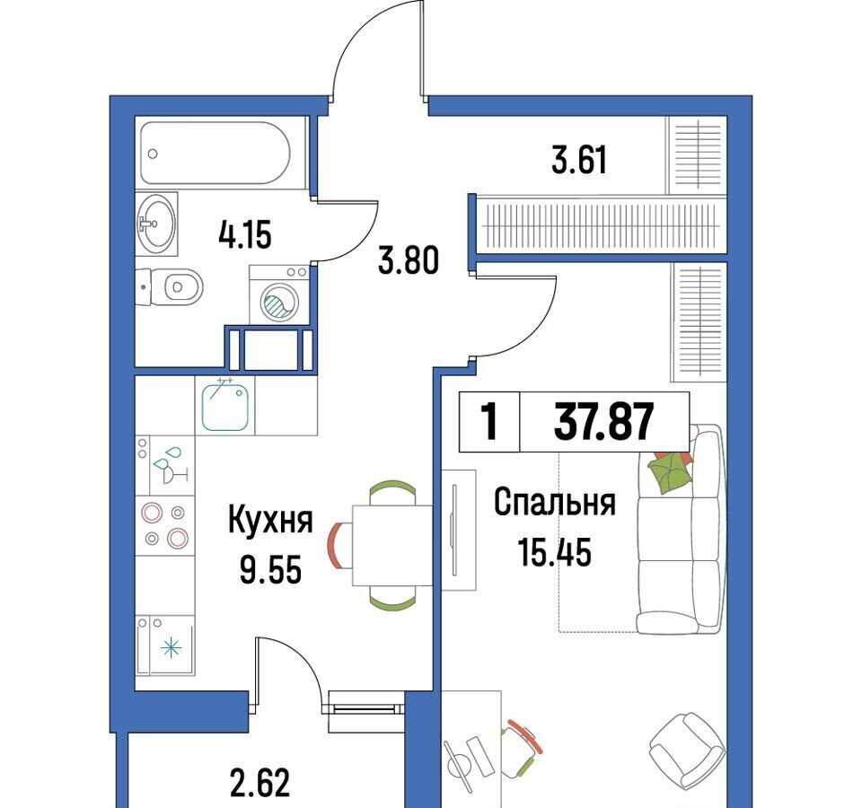 квартира р-н Всеволожский г Мурино ул Шувалова 38 ЖК «Урбанист» Девяткино фото 1