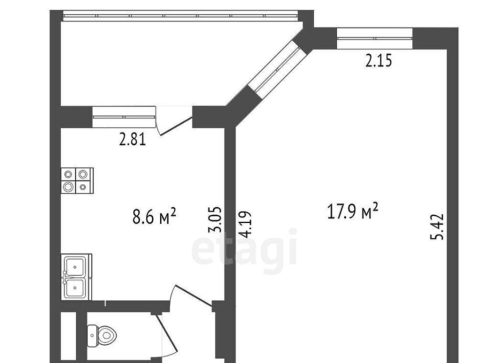 квартира г Сургут пр-кт Комсомольский 25 25-й фото 2