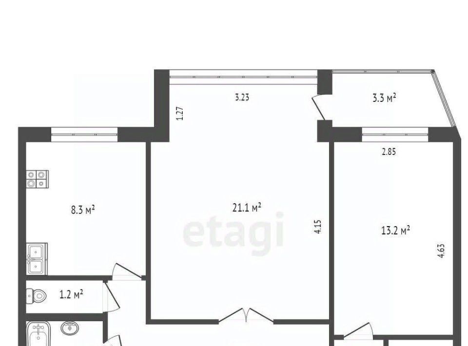 квартира г Сургут ул Губкина 11 5-5А фото 2