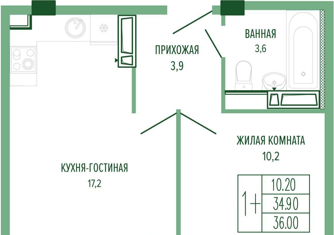 квартира г Краснодар р-н Прикубанский Фестивальный фото 1