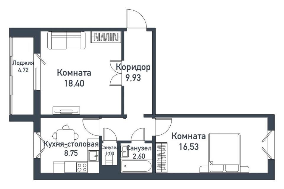 квартира р-н Сосновский п Пригородный жилой комплекс Парковый Премиум фото 7