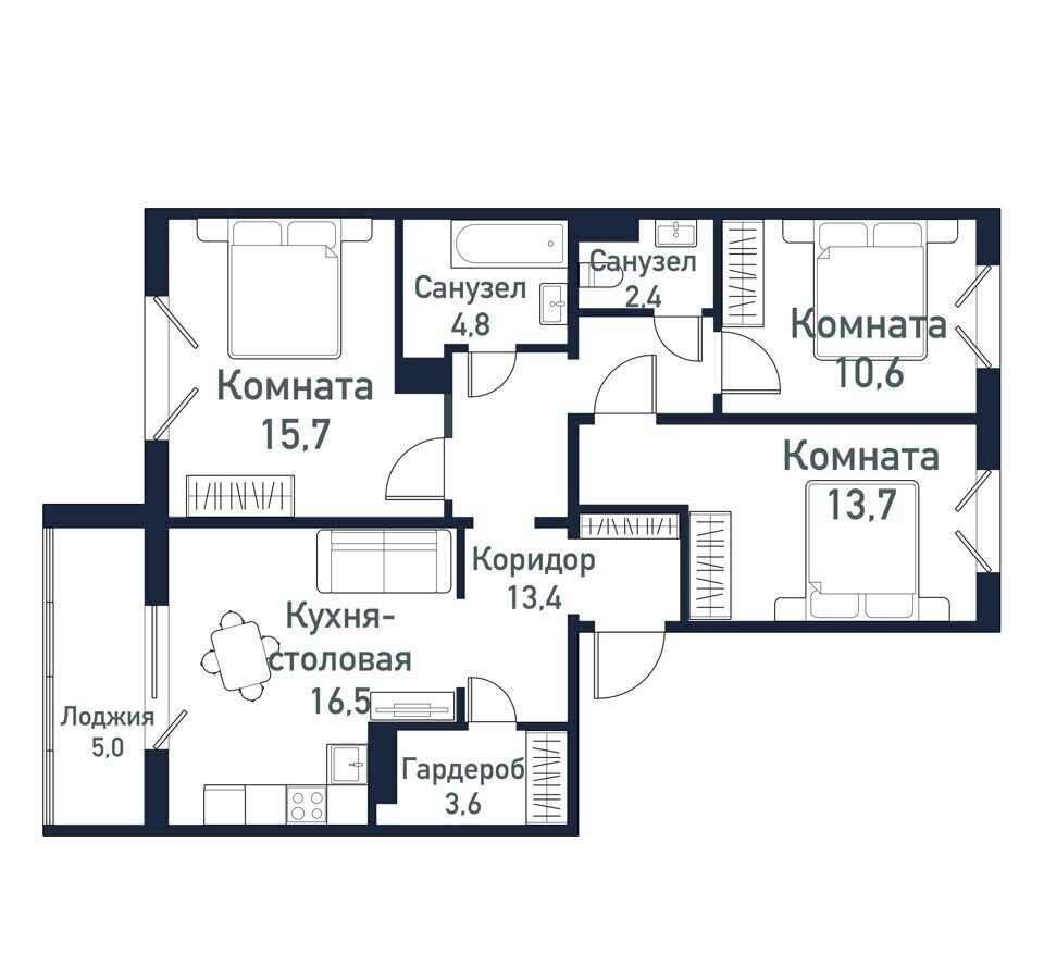 квартира п Западный р-н мкр Притяжение ул имени капитана Ефимова 3 Челябинск фото 1