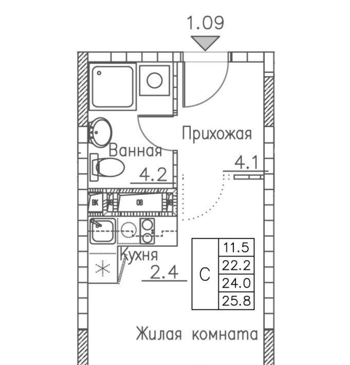 квартира г Владивосток р-н Ленинский ЖК «Гринхилс» фото 1