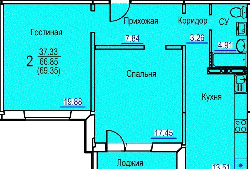 квартира г Тольятти р-н Автозаводский пр-кт Московский 20 фото 10