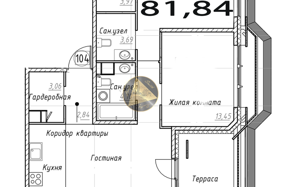 квартира г Санкт-Петербург ул Помяловского клубный дом Ákzent Красногвардейский, 3 ст 1 фото 3