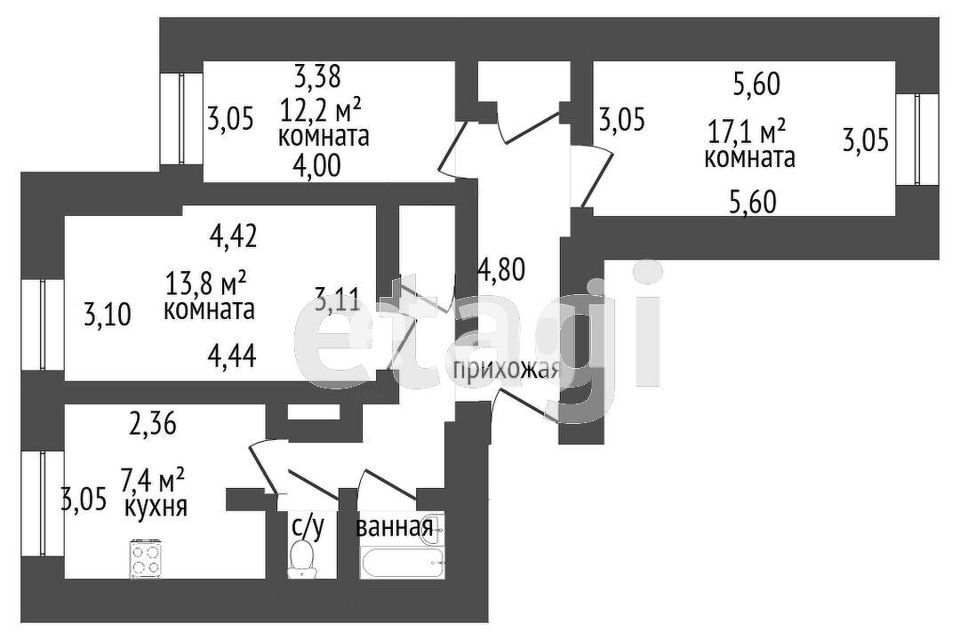 квартира г Санкт-Петербург наб Октябрьская 124/3 Невский фото 3