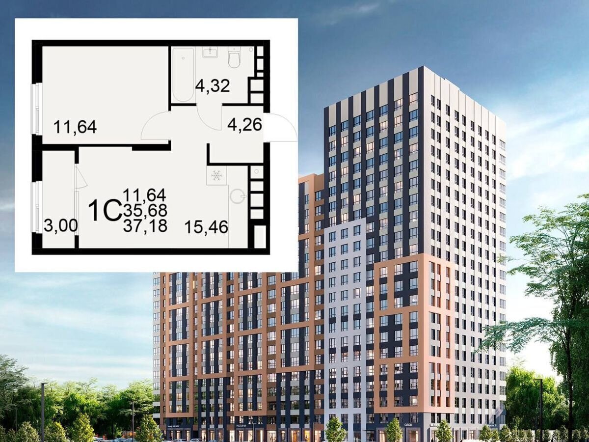 квартира г Рязань р-н Московский ул Бирюзова 10а ЖК "Радости жизни" фото 1