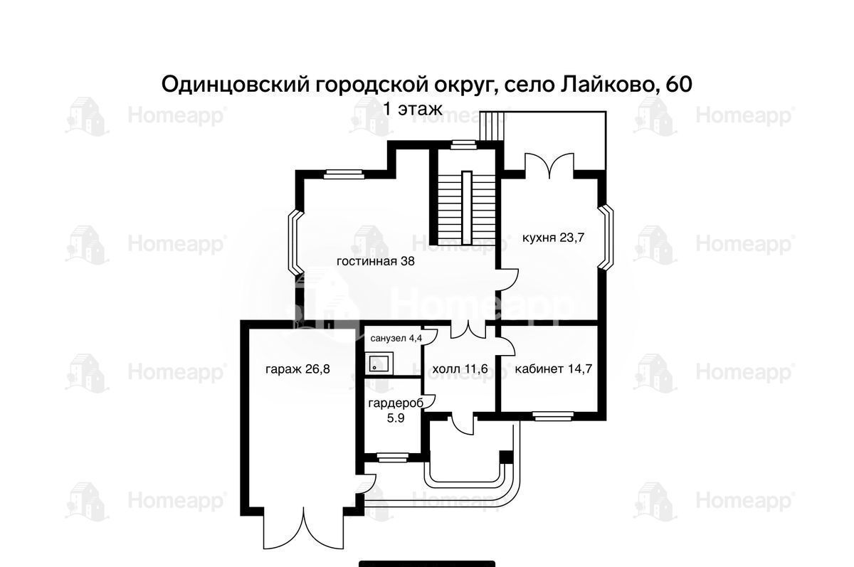 дом городской округ Одинцовский с Лайково 12 км, коттеджный пос. Лайково, 60, Одинцово, Рублёво-Успенское шоссе фото 2