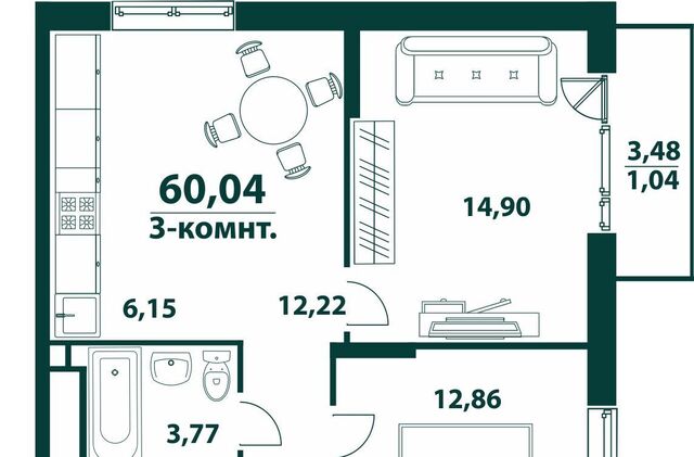 р-н Засвияжский 19-й микрорайон ЖК «‎Аквамарин 2» 3 фото