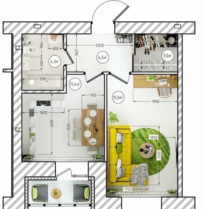 квартира г Кемерово р-н Ленинский б-р Строителей 60к/5 фото 2