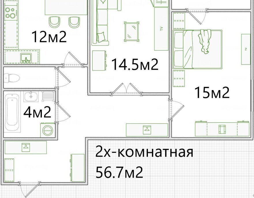 квартира г Санкт-Петербург метро Комендантский Проспект ул Парашютная 61к/3 фото 13