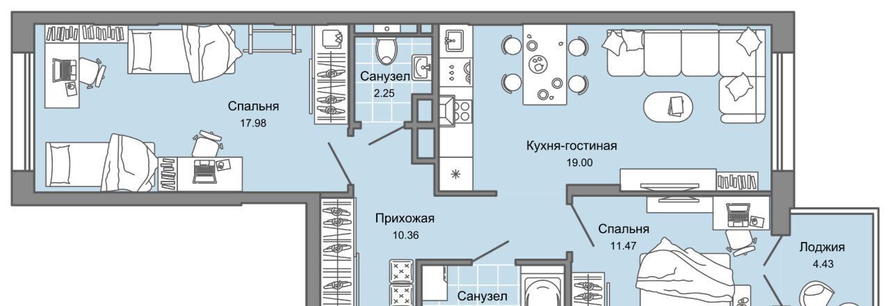 квартира г Екатеринбург п Широкая Речка Чкаловская ЖК «Лес» фото 1