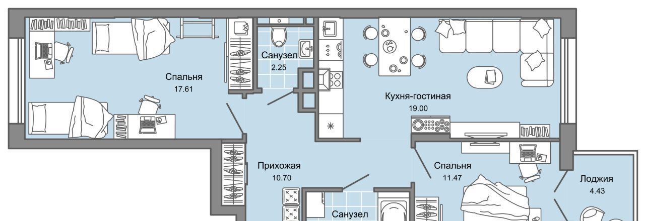 квартира г Екатеринбург п Широкая Речка Чкаловская ЖК «Лес» фото 1