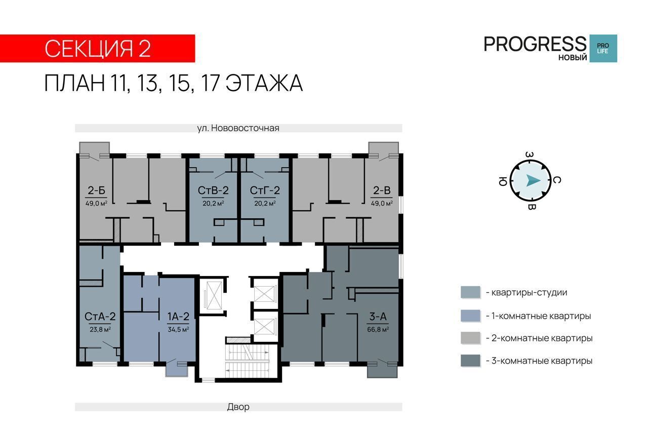 квартира г Астрахань р-н Кировский ул Нововосточная ЖК PROGRESS Новый жилой дом фото 21