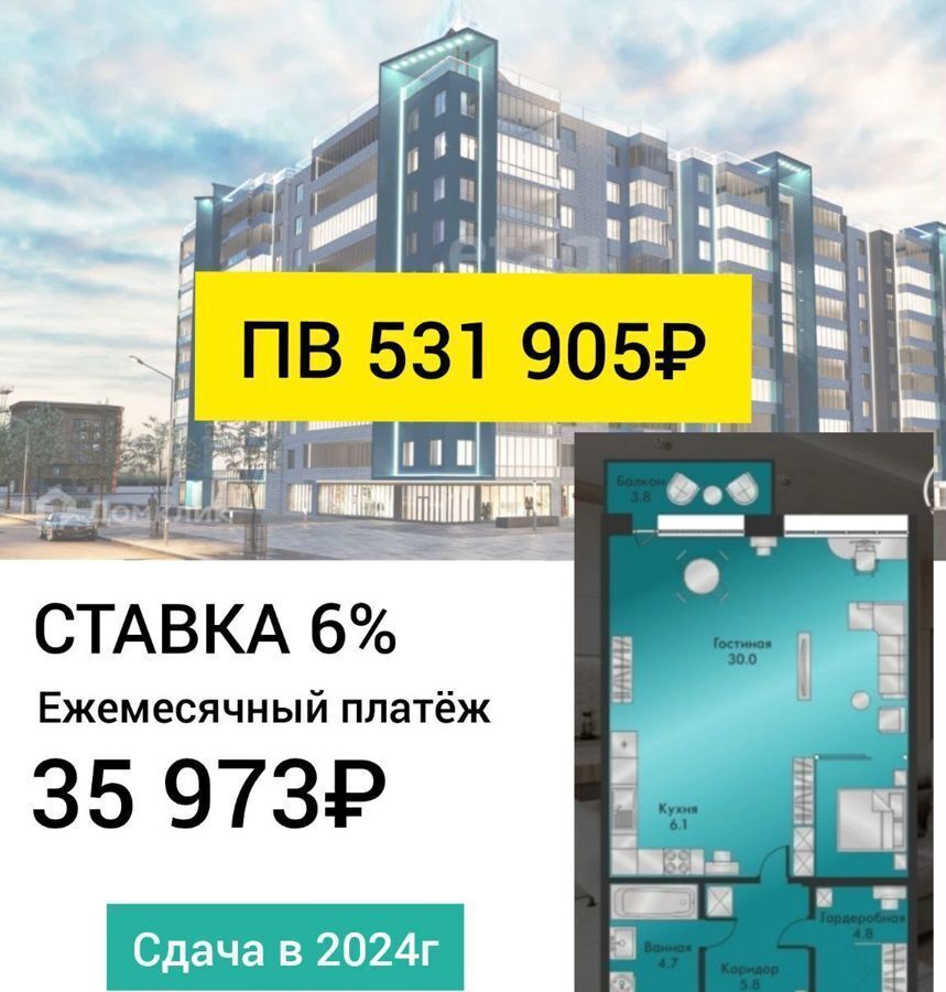 квартира г Абакан ул Кирова 212 ЖК «212 на Кирова» копр. 1 фото 1