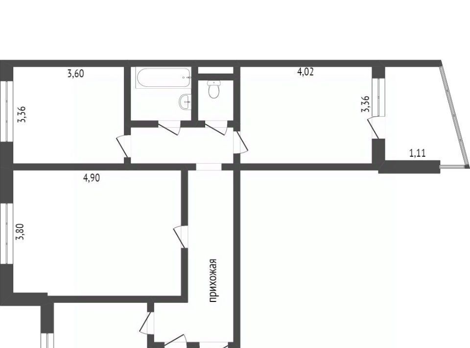 квартира г Омск р-н Кировский б-р Архитекторов 3/1 фото 14