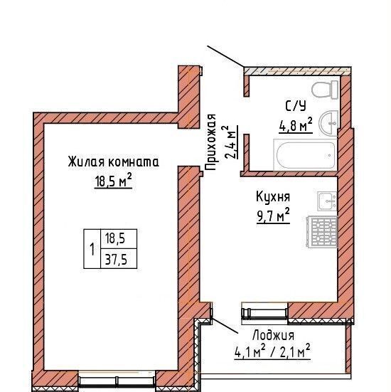 квартира г Самара р-н Куйбышевский мкр. 5А, д. 1 фото 1