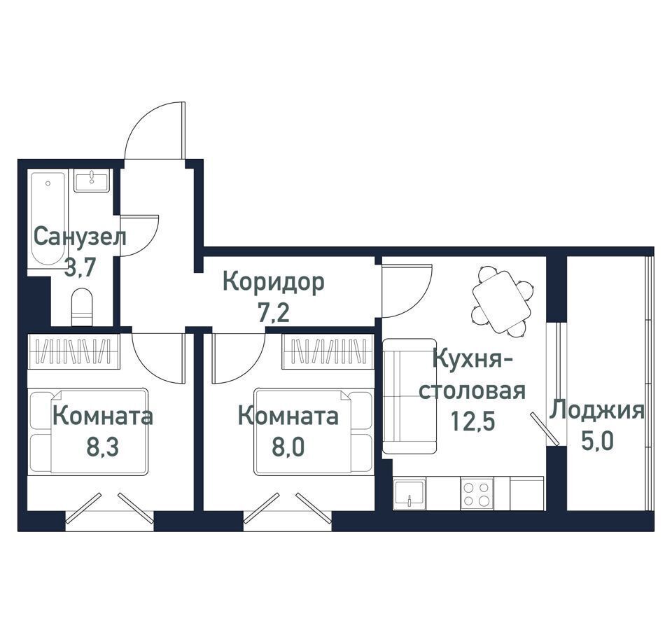 квартира г Челябинск Западный ЖК «Притяжение» стр. 56 фото 1