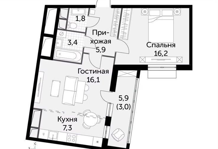 квартира городской округ Ленинский п Развилка пр-д Римский 8 Зябликово фото 1