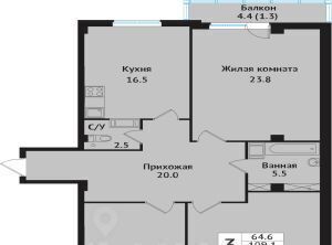 квартира р-н Всеволожский г Всеволожск ул Севастопольская 2к/1 Проспект Большевиков фото 3