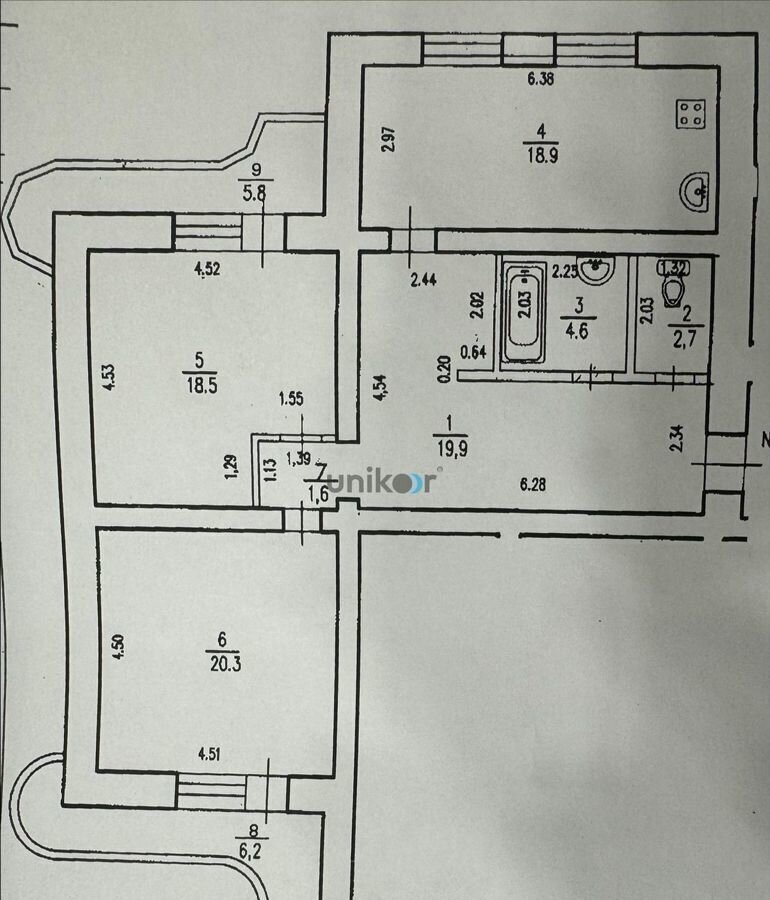 квартира г Уфа р-н Октябрьский ул Комсомольская 161 фото 21